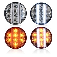 LED Front Blinkers Grill Indicator Parking Light Compatible with Wrangler JK ...