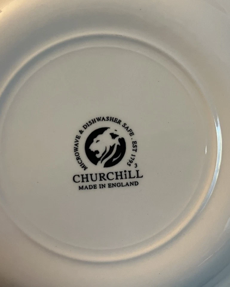 Set of 2 Dessert Plates Churchill England Blue Calico Pattern 7” - Image 4 of 4