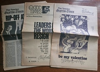 San Francisco Express Times / Good Times Lot of 3 Rare Moscoso Cover 1968 1969