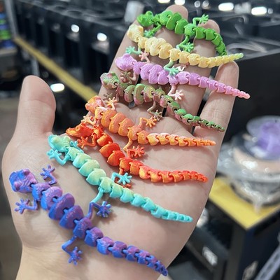 Assorted 10-Piece Party Gift Set: 3D-Printed Articulated GeckoAnimal Models