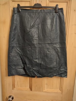 Terry Lewis Lederrock grün Schlangenhautmuster Größe 16 UK Taille 34'' Länge 24''
