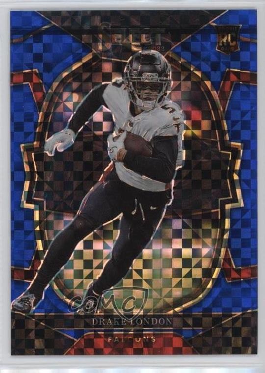 2022 Panini Select Concourse Blue Prizm 102/199 Drake London #35 Rookie RC