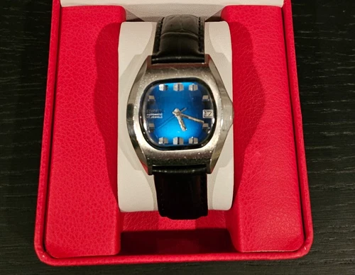 Vintage Seiko Automatic 7025-5010 Blue Dial Japan Mens Watch US Seller - tv dial