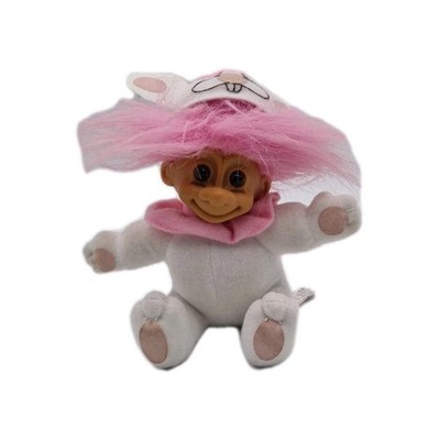 Russ Troll Osterhase Rabbit  Pinke Haare Plüsch Kuscheltier Stofftier ca. 17cm