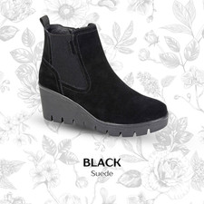 Cipriata Womens Leather Chelsea Boots Wedge Heel Comfort Zip Gusset Boot