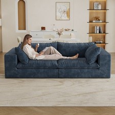 39.8" Cloud Sofa,Corduroy Fabric,Deep Seat Couches,Double-layer design,Removabl