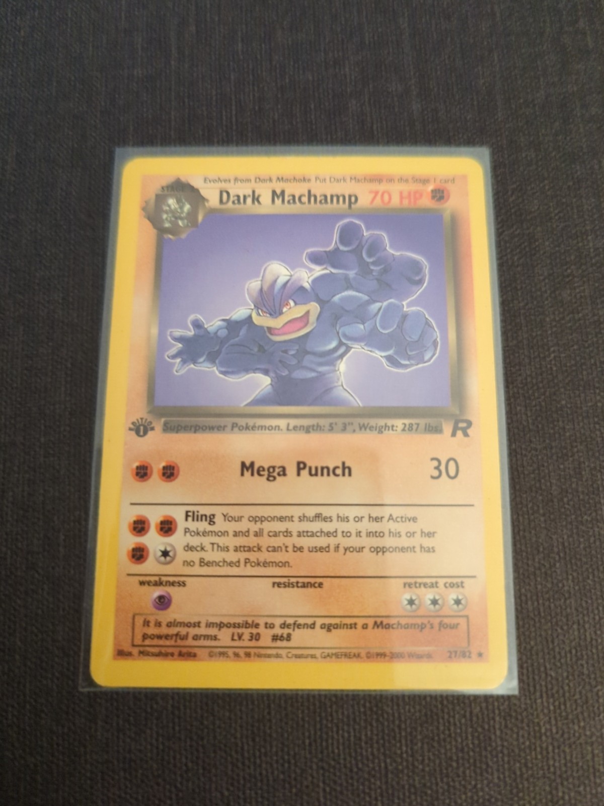 Pokémon TCG Dark Machamp 27/82 1st Edition Nonholo Rare - WOTC Team Rocket - LP