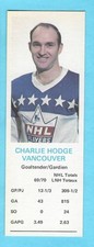 1970-71 Dad's Cookies Charlie Hodge Vancouver Canucks! MINT!  *SET BREAK*