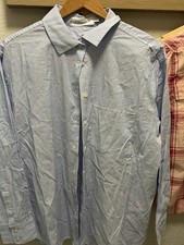 NWT Calvin Klein Blue/White Striped Men  s Long Sleeve Button Up Shirt - Size L