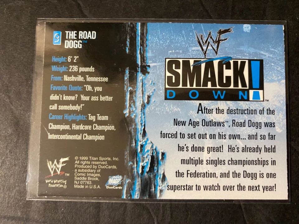 Road Dog Jesse James - 1999 WWF Smack Down Wrestling Card #9 - Image 2 of 2