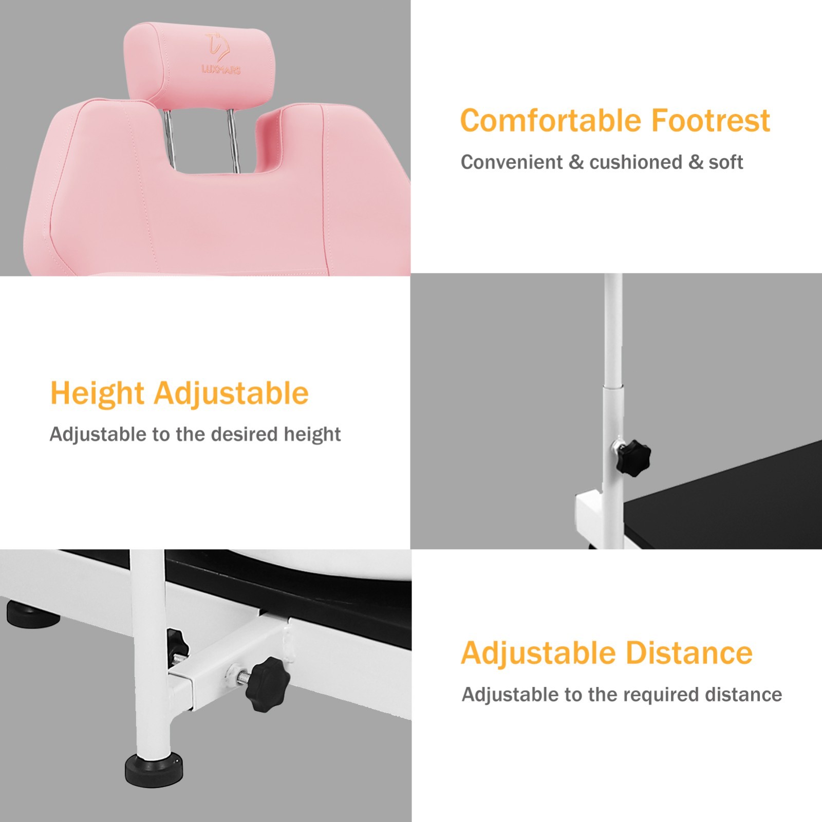 No Plumbing Pedicure Chair Hydraulic Reclining Salon Spa Chair 360° Rotation