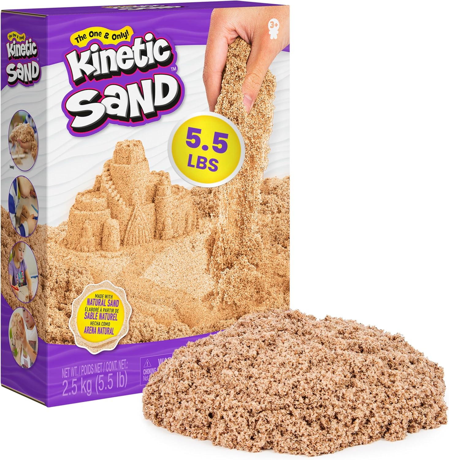 Kinetic Sand 2,5 Kg - Original Magischer Kinetischer Sand Aus Schweden, Naturbra