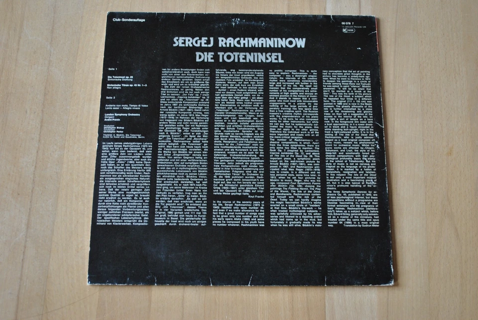 AB LP Rachmaninoff Die Toteninsel Sinfonische Tänze Previn Quadraphonic EMI - Bild 2 von 2
