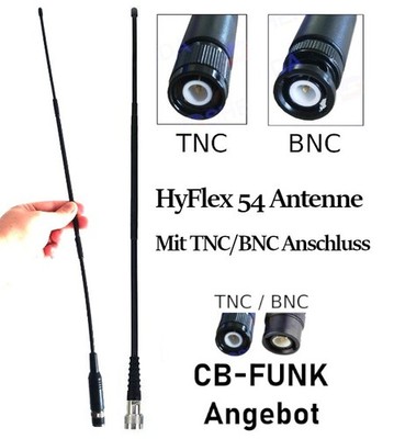 Hyflex Antenne 2 Stück Handfunk Antennen mit BNC + TNC President Stabo Albrecht