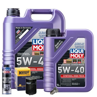 Motoröl 5W40 LIQUI MOLY 6L+HENGST Ölfilter+Spülung+Ölablassschraube
