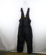 Vintage 70s John Deere Mens Medium Distressed Insulated Overalls Bibs Black USA