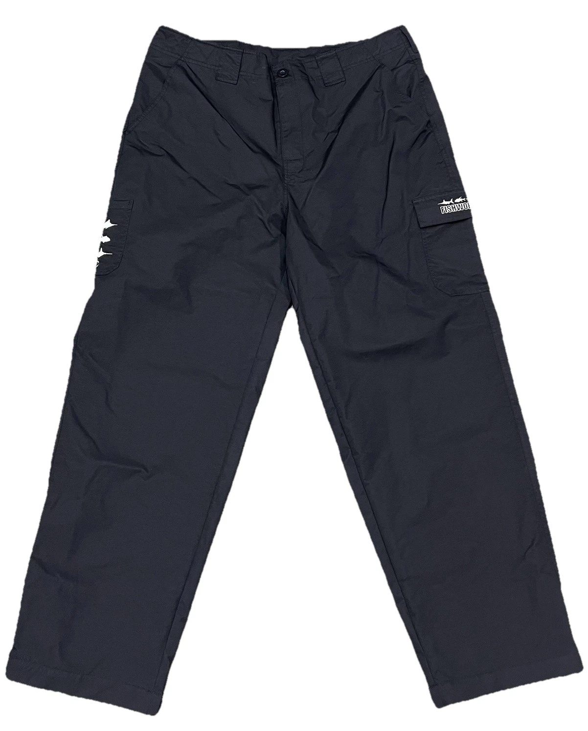 Fishworks Black Fishing Rain Pants Men Size 38 Cargo Waterproof