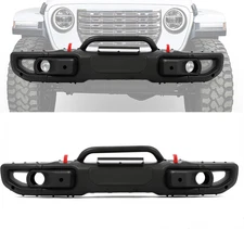 Front Bumper Compatible with 2018-2025 Jeep Gladiator, Wrangler JL Rubicon W/PDC