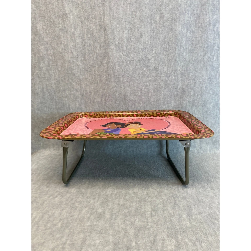 Bandeja de cama de regazo con estampado de leopardo Friends Amigas de colección patas plegables corazón rosa Foto 2 de 4