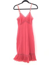 Vintage Luxite Kayser Nighty Nightgown Dress Ribbed Pink Lace Size 32 Sissy