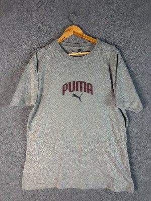 Puma T Shirt Mens Large Grey Regular Fit Short Sleeve Outdoor Casual Logo Tee