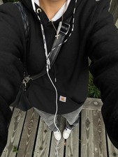 Carhartt hooded sweatshirt Kapuzensweater Pullover Hoodie Schwarz Vintage Gr. M