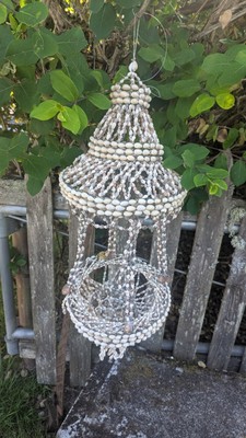 Vintage Hanging Sea Shell Planter Boho Plant Hanger Chandelier 27 