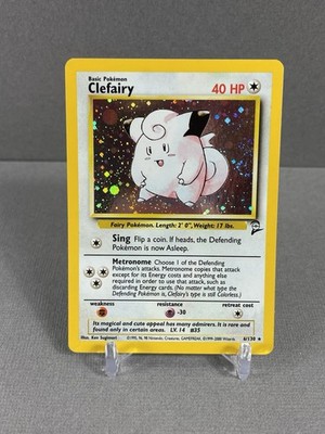 Pokémon TCG Card Fart Swirl Clefairy 6/130 Base Set 2 Holo Rare