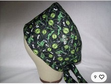 Men/Women Surgical Scrub Cap Lined Green Comics Retro 100 Cotton
