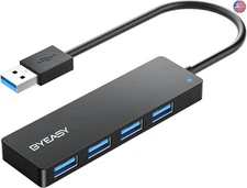 BYEASY USB Hub, Multiple USB 3.0 Hub, USBA Splitter for Laptop with Type C