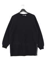 Mint Velvet Women's Hoodie L Black Cotton with Polyester, Elastane Pullover