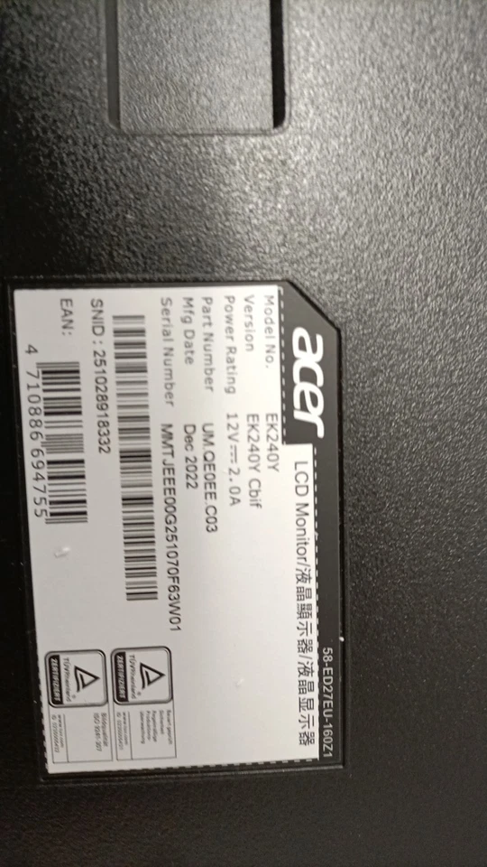 DEFEKT Acer EK240YC 23 8-Zoll-Full-HD-Monitor ,,,, - Bild 2 von 4