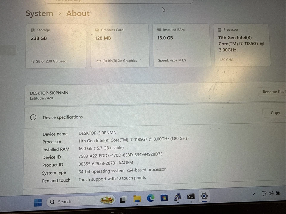 Dell Latitude 7420 – Intel Core i7 | 16GB RAM | 256GB SSD | 14” Touch | Win 11 - Image 2 of 4