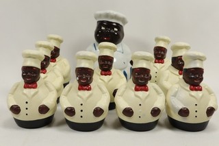 VTG Americana Salt & Pepper Shakers Side Eye Black Chef Cooks