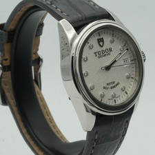 TUDOR GLAMOUR 36 Automatic Men's Watch 55000 36 Mm Steel Diamonds T114 3