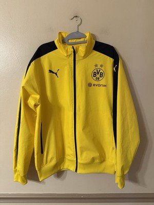 Borussia Dortmund Puma Track Jacket Men's Large Full Zip Yellow
