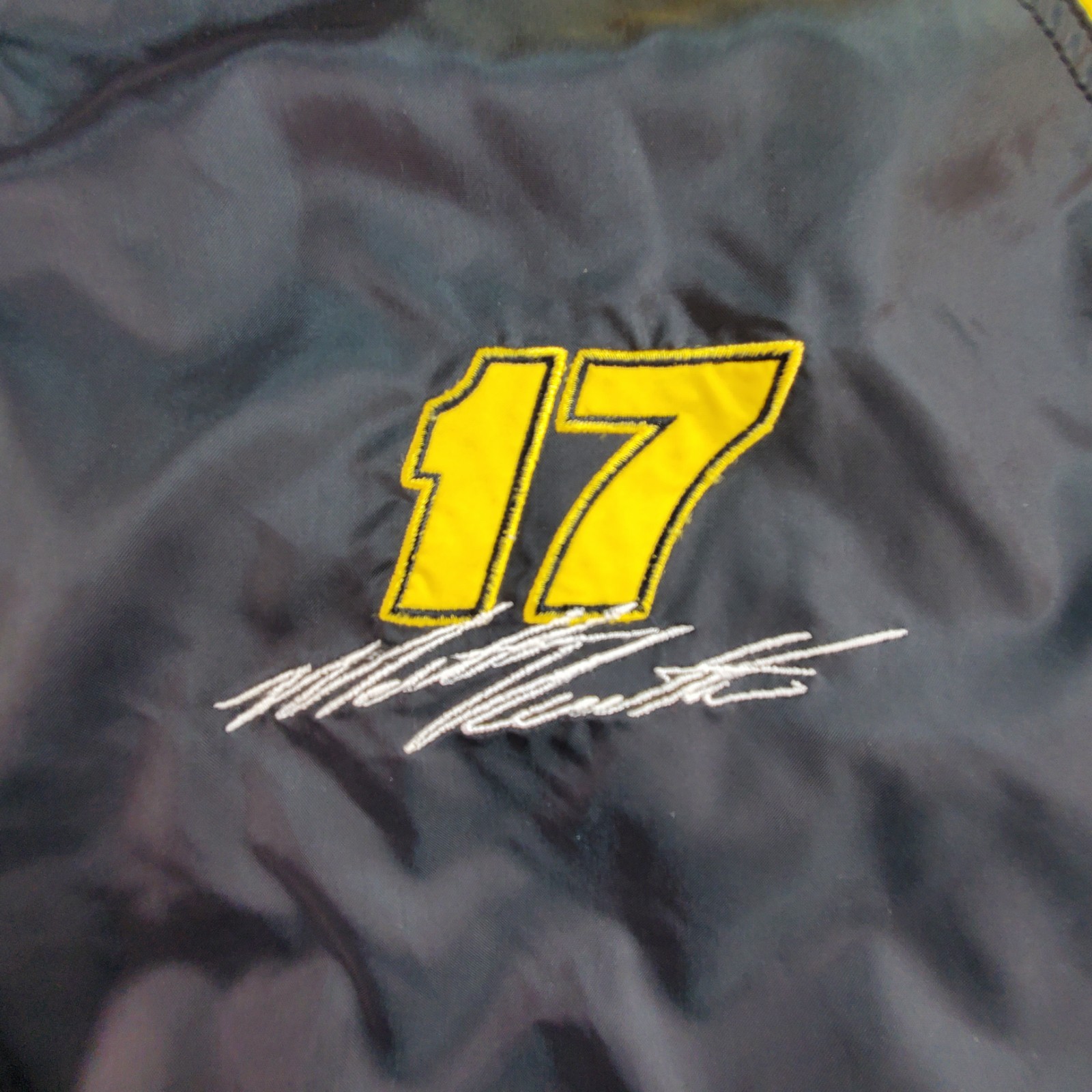  Checkered Flag Sports Nascar Kenseth #17 Zip Up Racing Jacket Lg Black/Yellow 