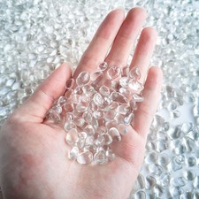 Aquarium Clear Glass Stones Pebbles for Fish Tank, 0.93LB Fish Tank Marbles B...