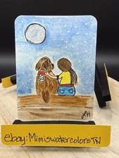 Man’s Best Friend/dog And Girl Starring At The Moon