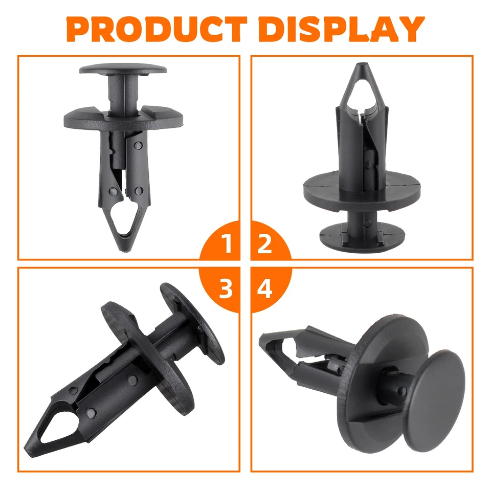 50x Fender Bumper Clips Body Rivets for Kawasaki KFX250 KFX400 KFX450R KFX50 8MM - Изображение 3 из 4