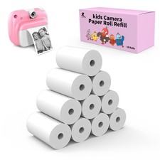 10 Rolls Kids Camera Paper Roll Refill - HUOJI HD Printing 10 rolls, White