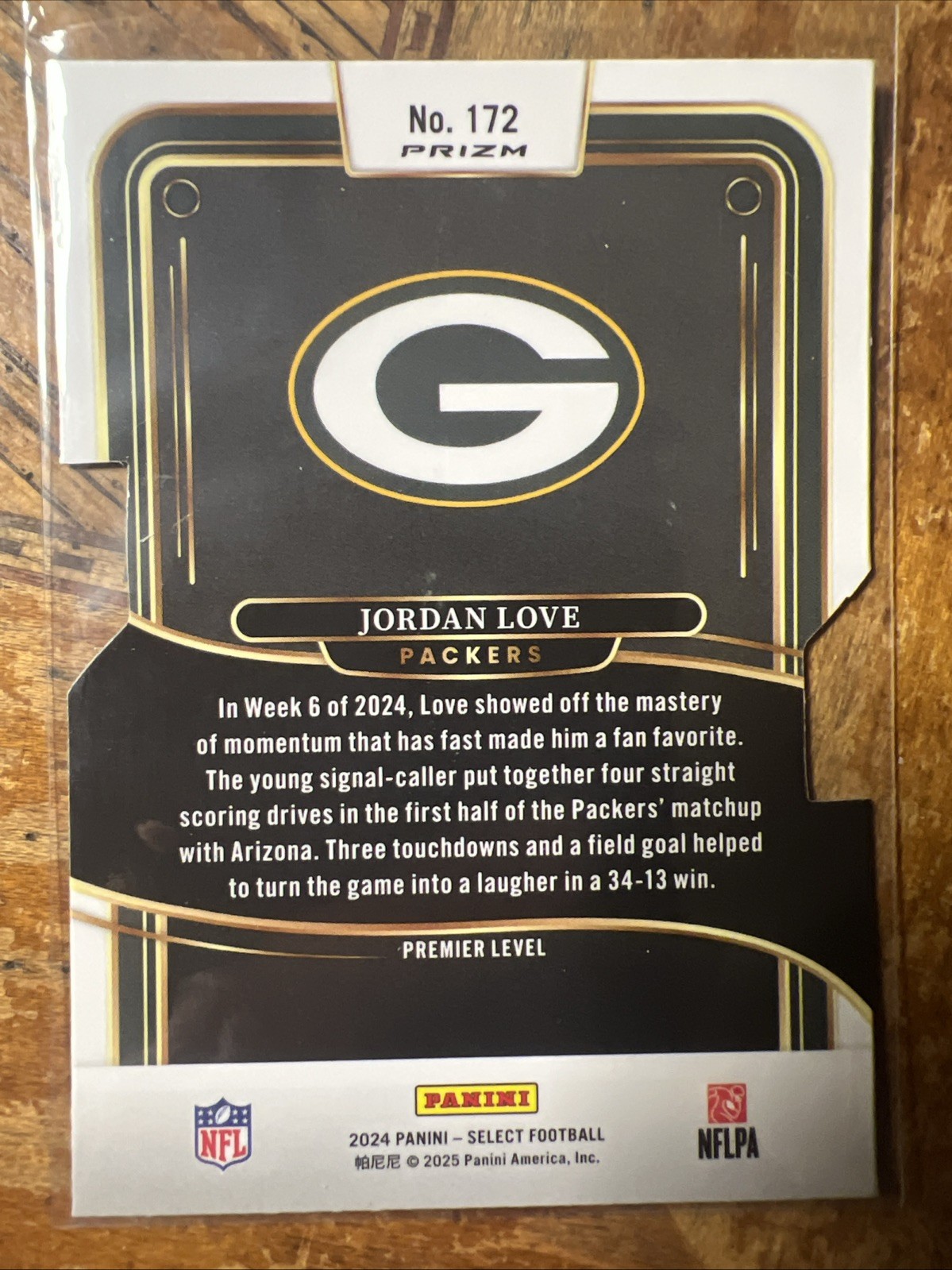 2024 Panini Select - Premier Level Jordan Love #172 Silver Prizm Die-Cut thumbnail 2
