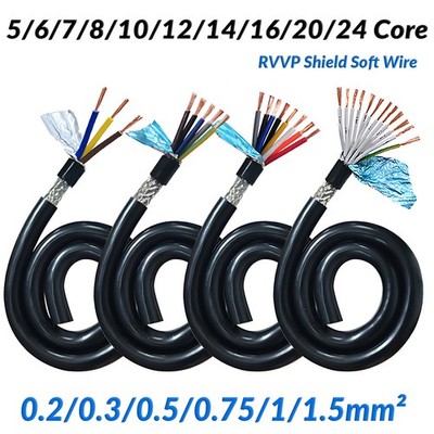 RVVP Shield Soft Wire 0.15/0.3/0.5/0.75/1/1.5mm² Control Signal Cable 5-24 Core