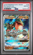 2018 POKEMON SUN & MOON CELESTIAL STORM #109 RAYQUAZA GX PSA 10