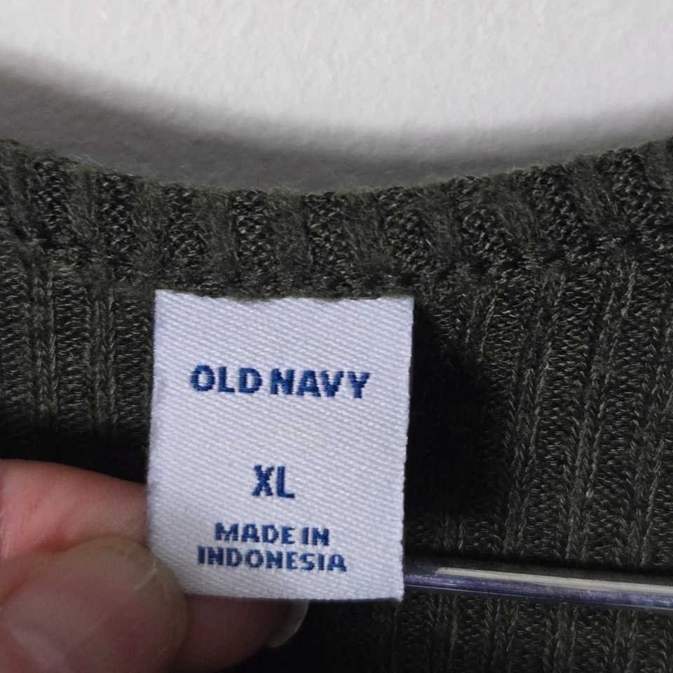 Vestido Antiguo Azul Marino Talla XL Ajuste y Acampanado Envolvente Frontal Punto Acanalado Verde Bosque Antiguo Foto 4 de 4