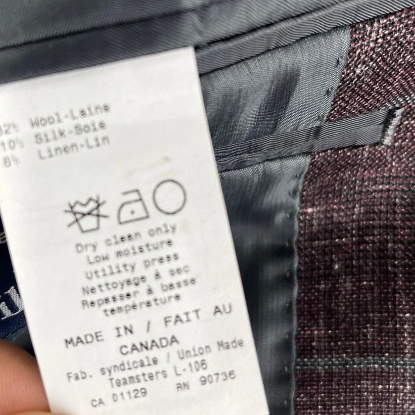 Ralph Ralph Lauren Sport пальто 38R бордовый окно шерсти шелк льняной Dillards - Изображение 4 из 4