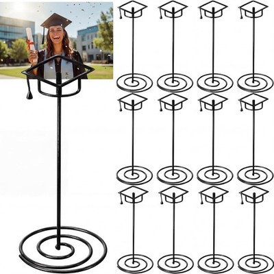 12 Pcs Graduat  P Holder Centerpieces for Table - 8.7 Inch Bla