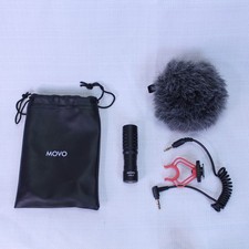 Movo VXR10 Cardioid Microphone Used w/ Cables, Shock Mount, Furry Windshield
