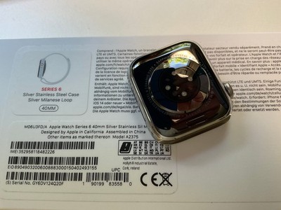 Apple Watch Series 6 GPS + Cellular40mm Edelstahl silber sehr gepflegt M06U3FD/A