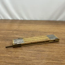 Vintage  Lufkin X46F Extension Rule 72" Red End Folding Wood Ruler Brass Extend